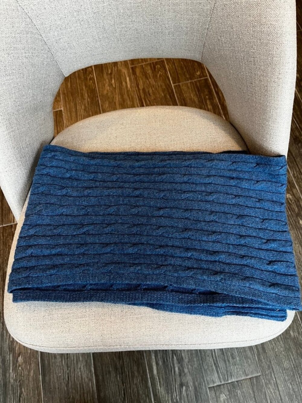 Polo Ralph Lauren Blue Scarf 100% Cashmere - Picture 5 of 6